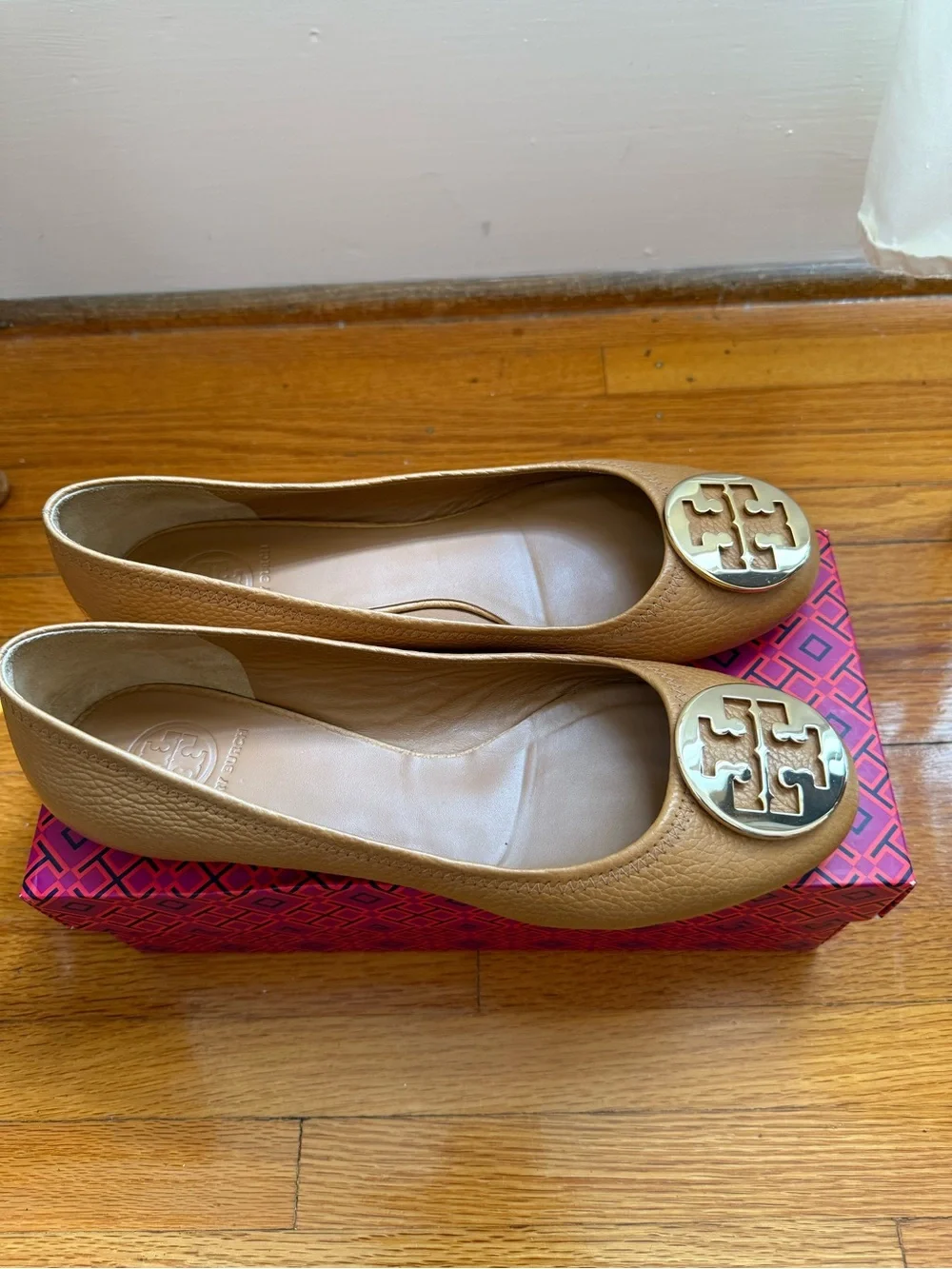 Tory Burch Royal Tan/Gold Reva Ballet Flat